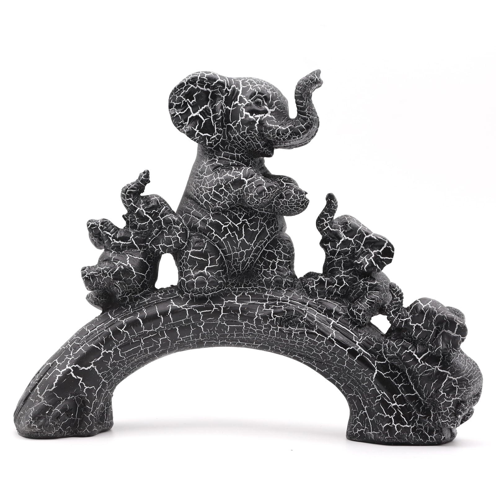 Irayin Elefantes Decoracion Figuras, Elefante de la Suerte, Escultura Que Simboliza Diversión en Familia, Regalo Elefante para Mujer, Decorativas para Salón, Escritorio, Oficina - Negro