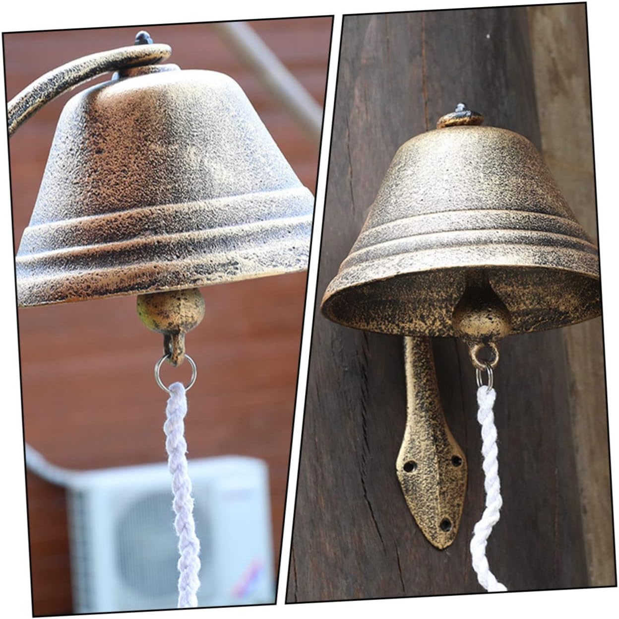 Alipis Hand Cranked Garden Doorbell European Style Decorative Bell Cast Iron Vintage Decor