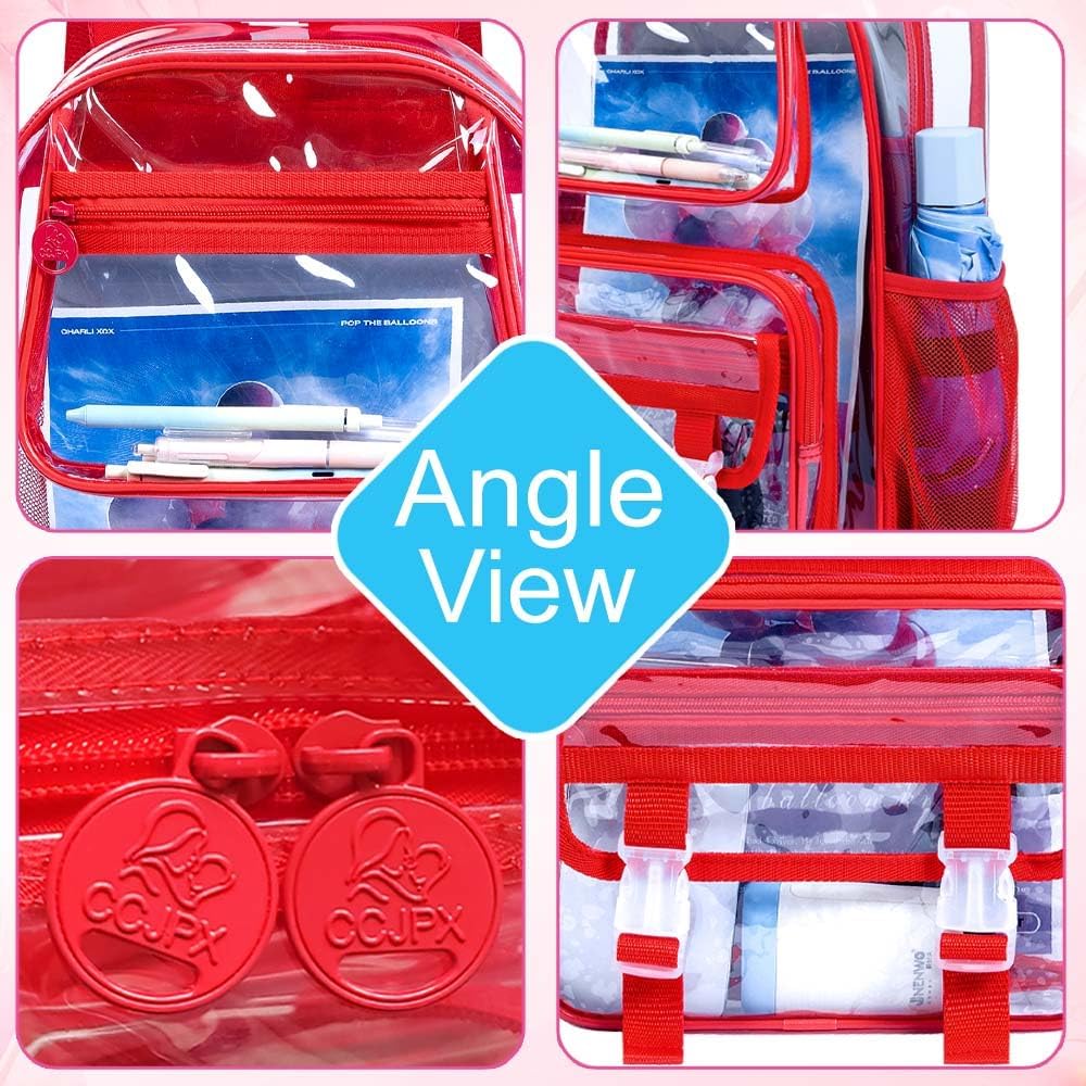 UFNDC 3PCS Clear Backpack Heavy Duty, See Through School Bag for Girls, Sequins Transparent Bookbag for Women - Image 5