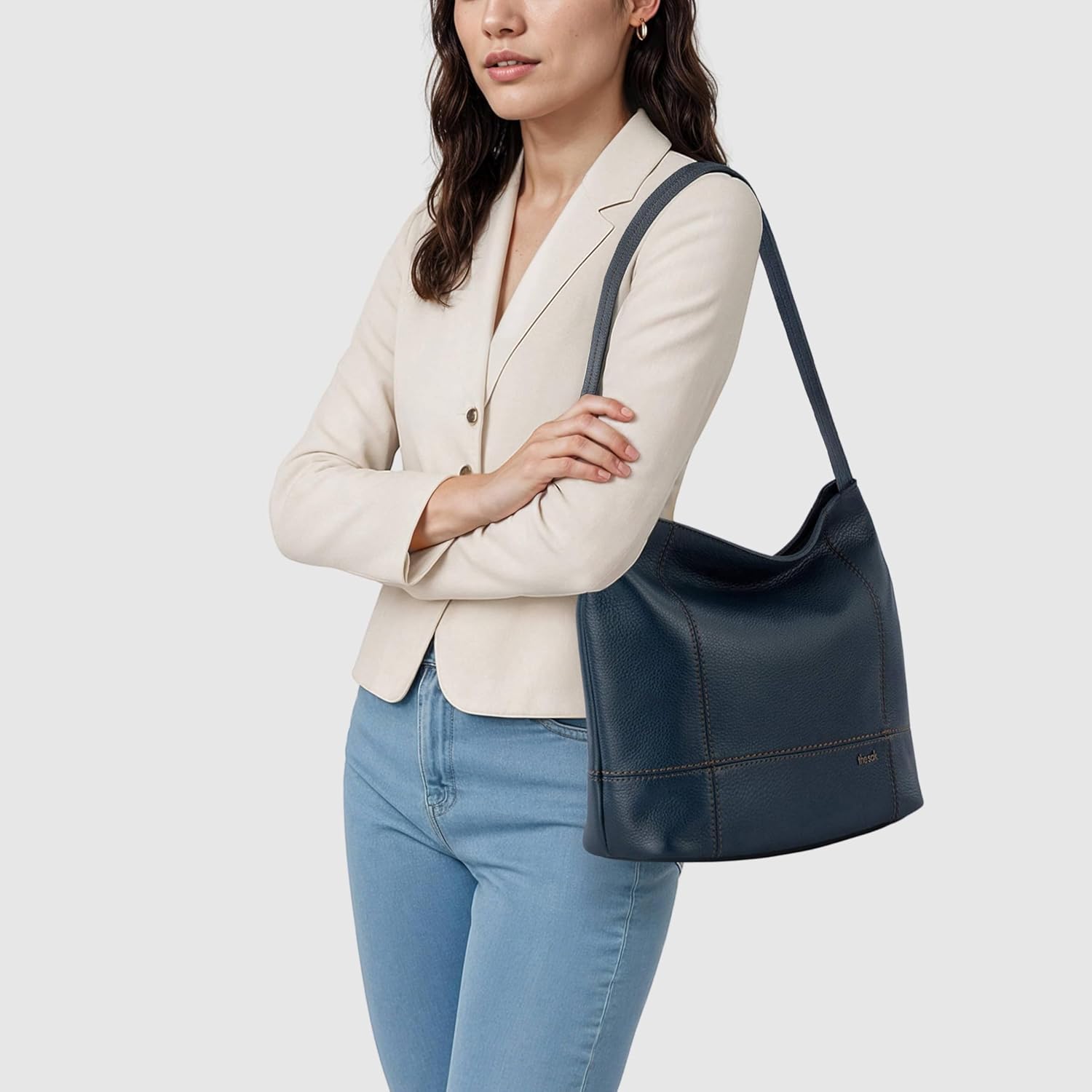 The Sak De Young Hobo Bag - Premium Leather Women's Handbag for Everyday & Travel - Durable, Large Purse With Zipper Pocket - Image 2