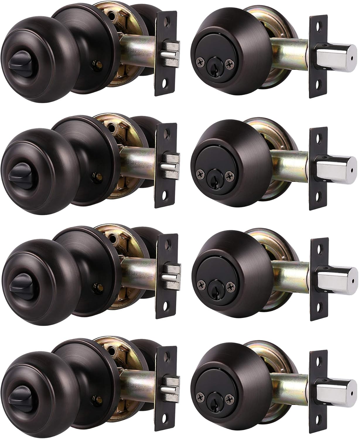 Amazing 🔥 Probrico Entry Door Knob and Double Cylinder Deadbolt Lock Combo Set, Keyed Alike,Oil Rubbed Bronze, Set of 4 Black Friday - 40% OFF Probrico Entry Door Knob and Double Cylinder Deadbolt Lock Combo Set, Keyed Alike,Oil Rubbed Bronze, Set of 4
