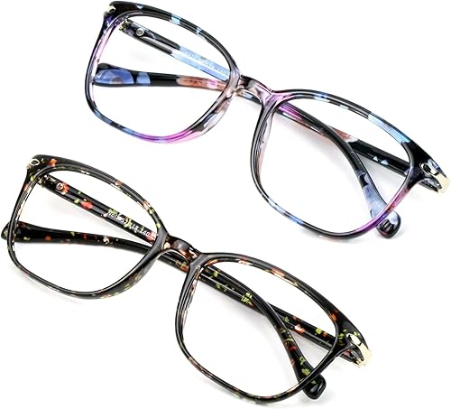 VisionGlobal Lentes de bloqueo de luz azul para mujereshombres, antifatiga ocular, elegante marco cuadrado, antirreflejos