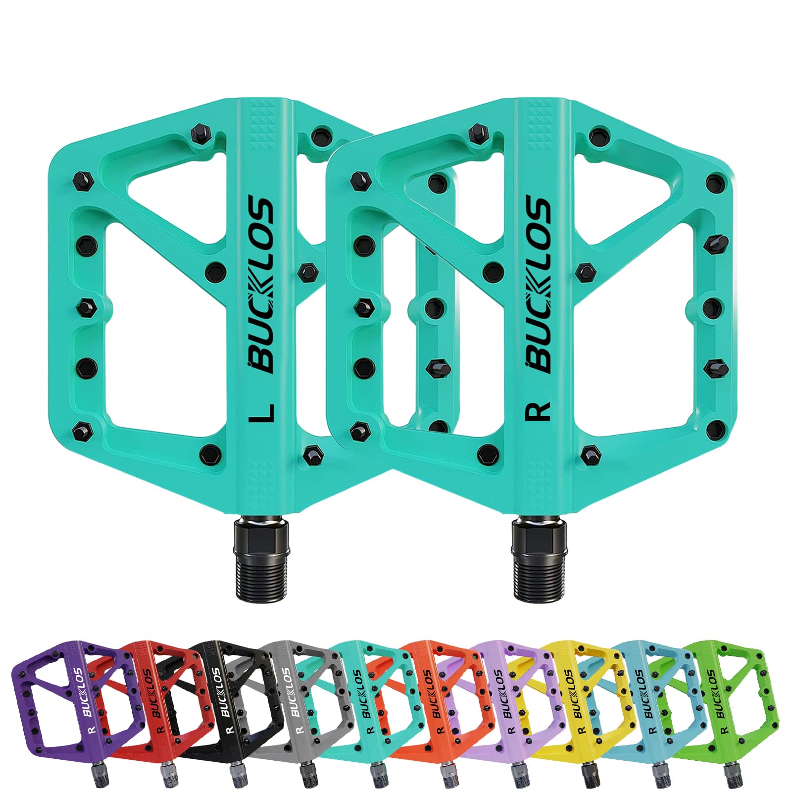 Pedali MTB Pedali Piatti Mountain Bike Bici Da Strada Grande Piattaforma Nylon Pedali Antiscivolo per Bici Per Adulti Gravelbike/Bicicletta ibrida 9/16 Pollici