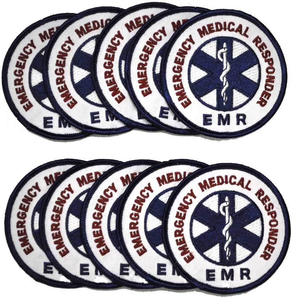 EMR (Emergency Medical Responder) Embroidered Patch - Set of 10