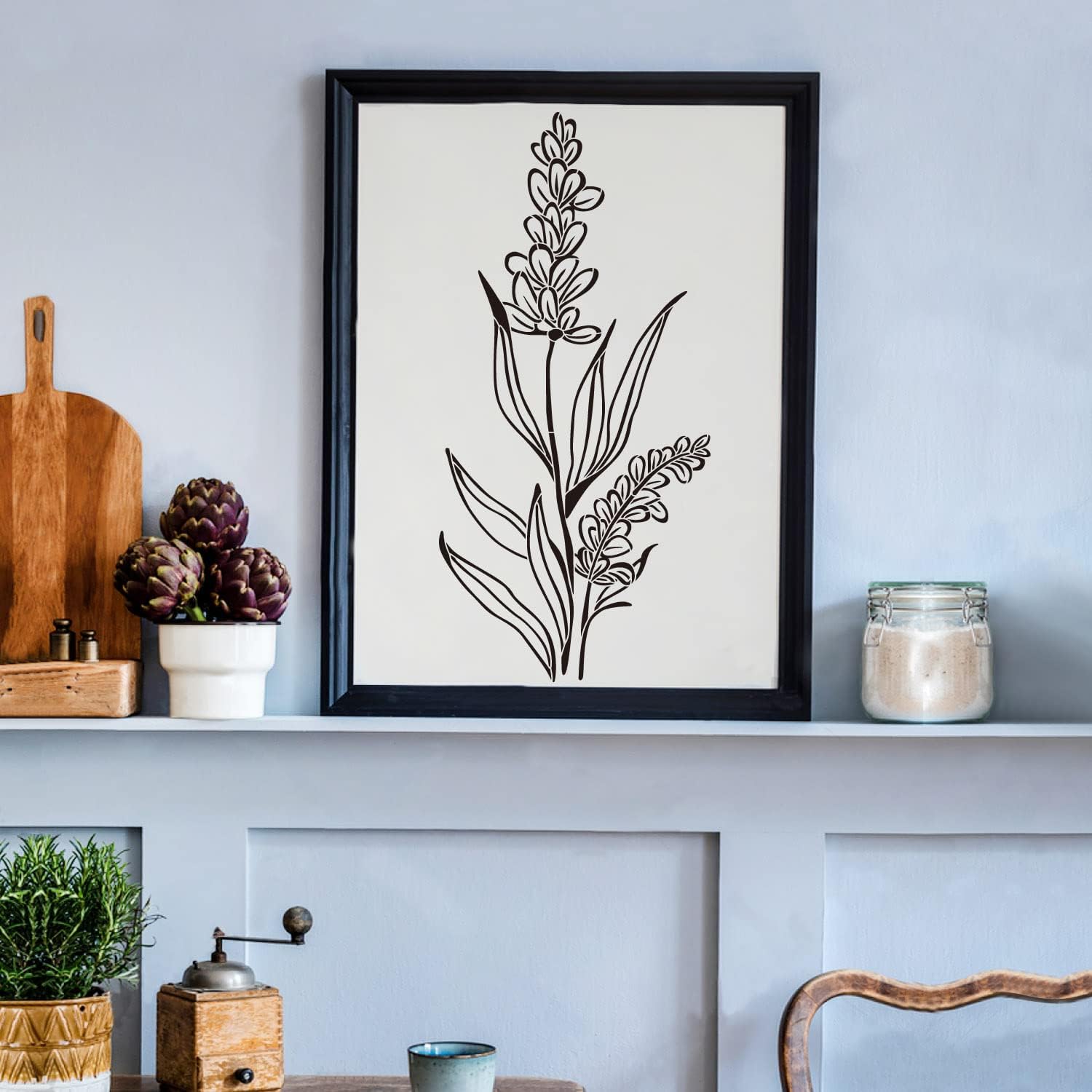 GSS Designs Tall Wildflower Stencils for Painting Large Flower 7x16Inch Flowers Stencil Bouquet Painting Stencils for Wood Wall Canvas