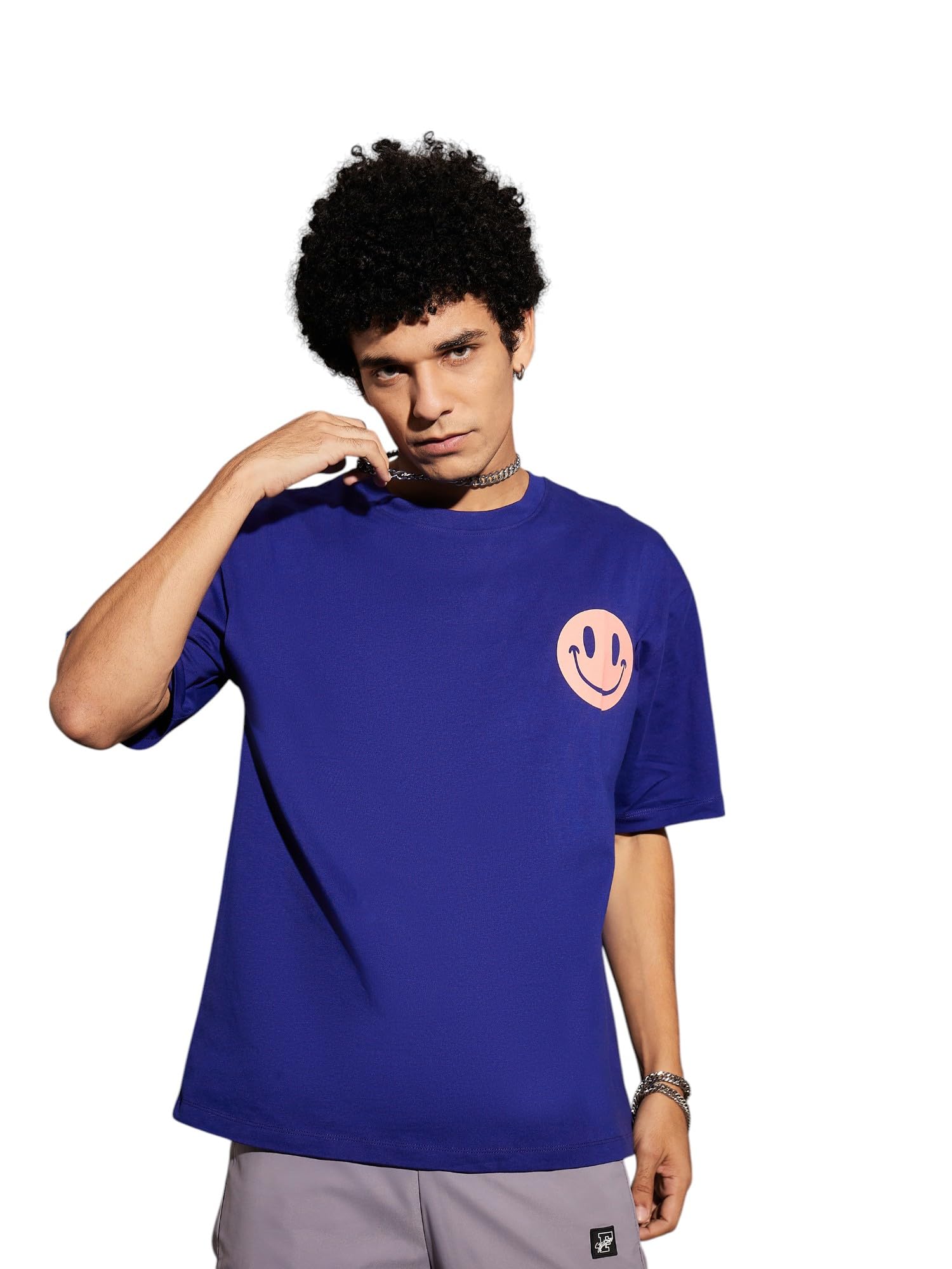 SASSAFRAS Unisex Blue Weird Oversized T-Shirt in blue