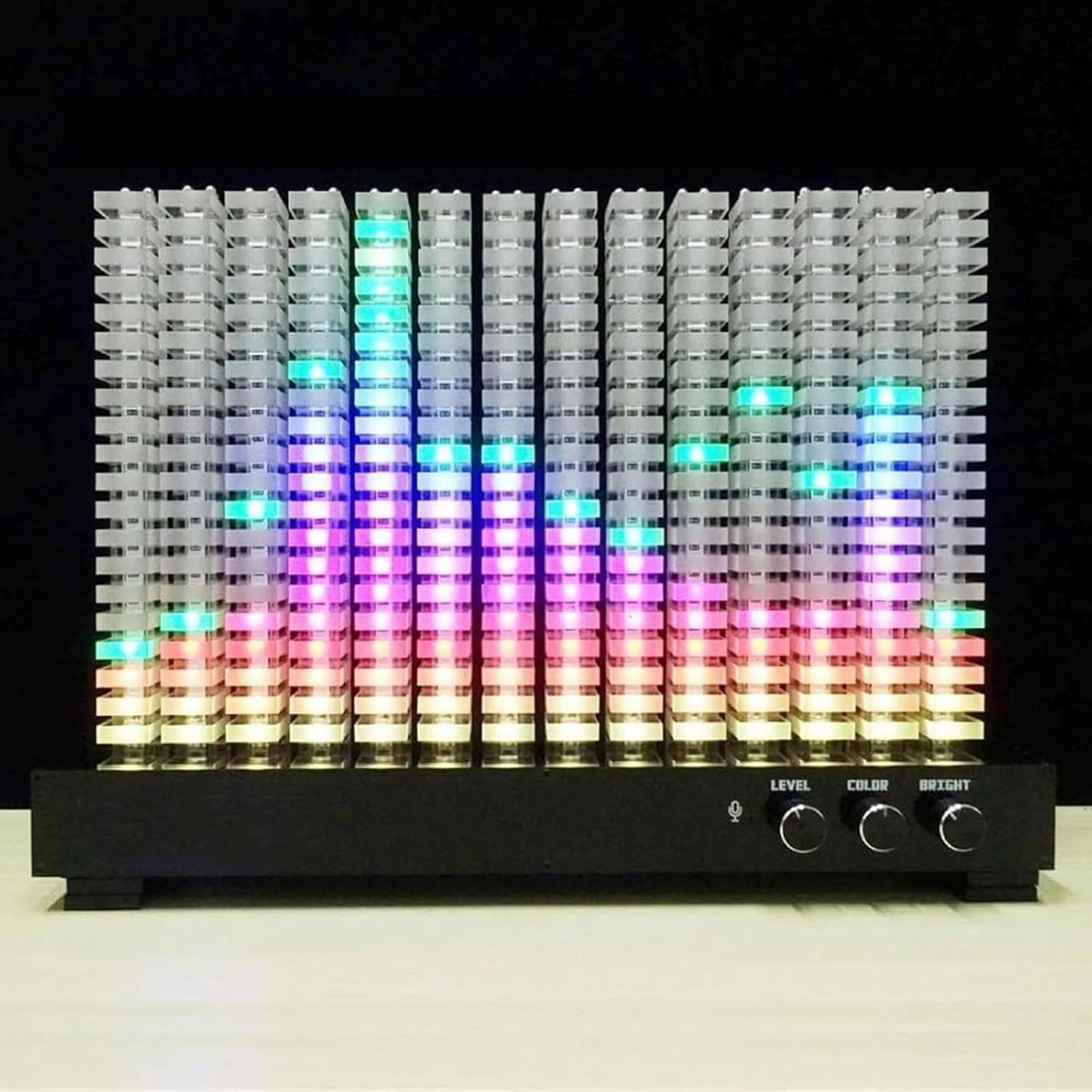 WLSYX Led Music Spectrum Indicator, 14-segment Music Spectrum Display Analyzer, Vu Acrylic Lamp Post, Adjustable Brightness And Color, Music Visualization, For Music Lover, Desktop Decor