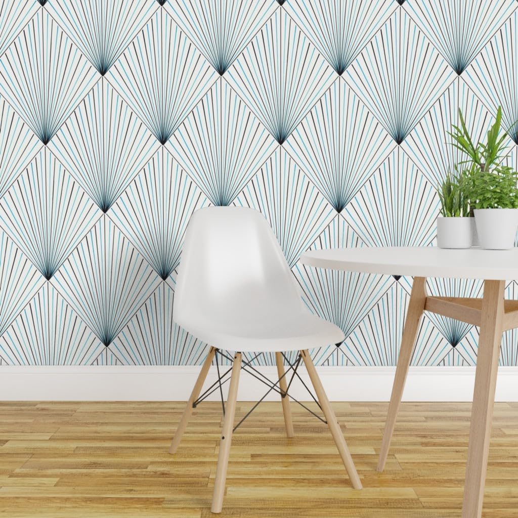 Removable Wallpaper 3ft x 2ft - Art Deco Modern Vintage Custom Pre-Pasted Wallpaper by Spoonflower