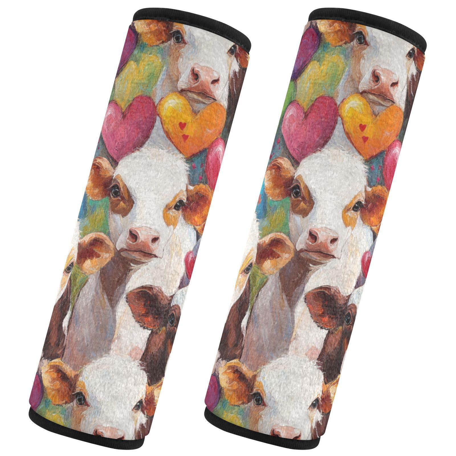 Seat Belt Covers 2 Pack Cute Calves Car Seat Strap Covers Super Soft Car Seat Neck Cover for Boys Girls Adults Babies S