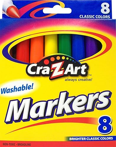 Cra-Z-art Marcadores de línea ancha lavables clásicos, caja de 8 (10000PS-24)