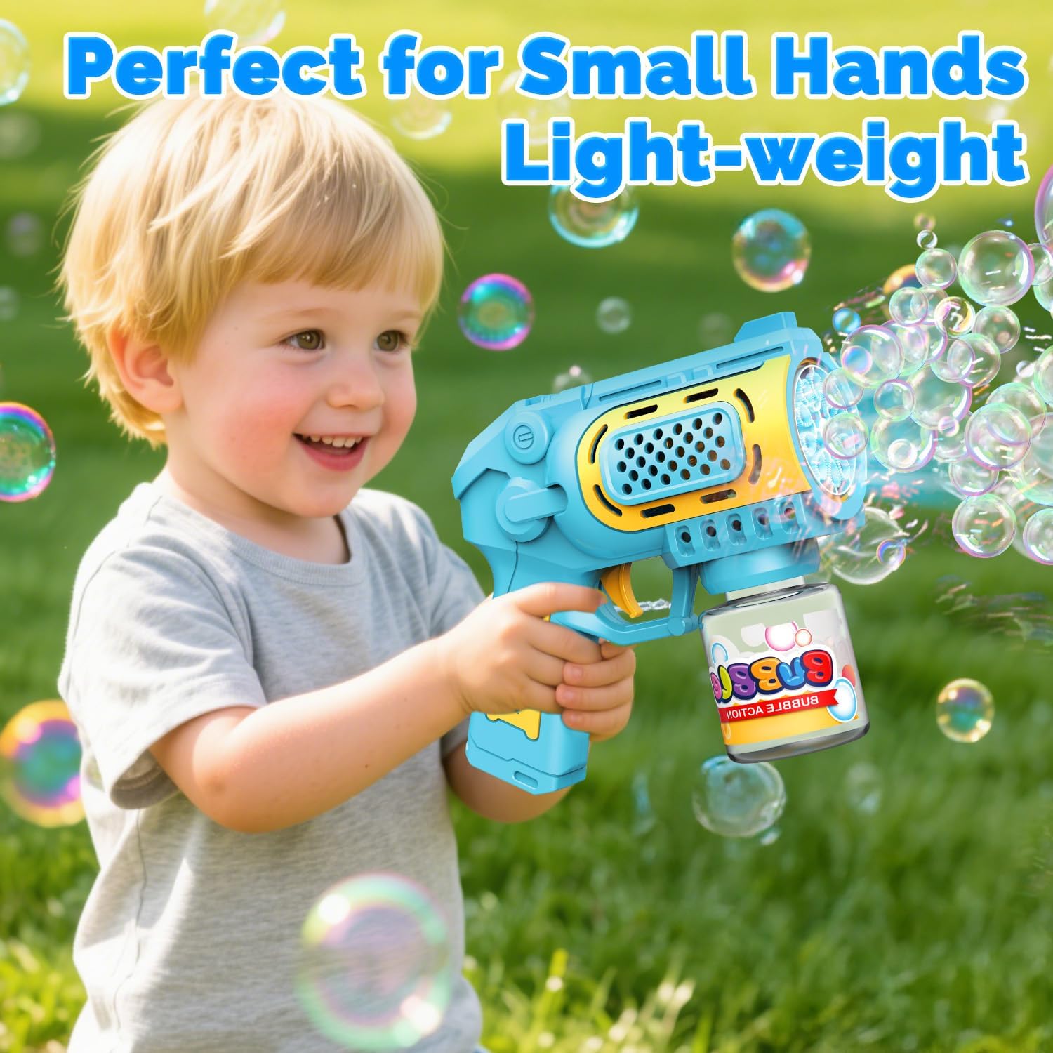 EagleStone Bubble Gun Toys for 3+ Year Old Kids Boys Girls, 2 Pack Automatic Bubble Machine with Bubble Solution, Summer Outdoor Kids Toys for Ages 3-4,4-6,5-7, Birthday Gifts for 3 4 5 6 7 8 Year Old - Image 6