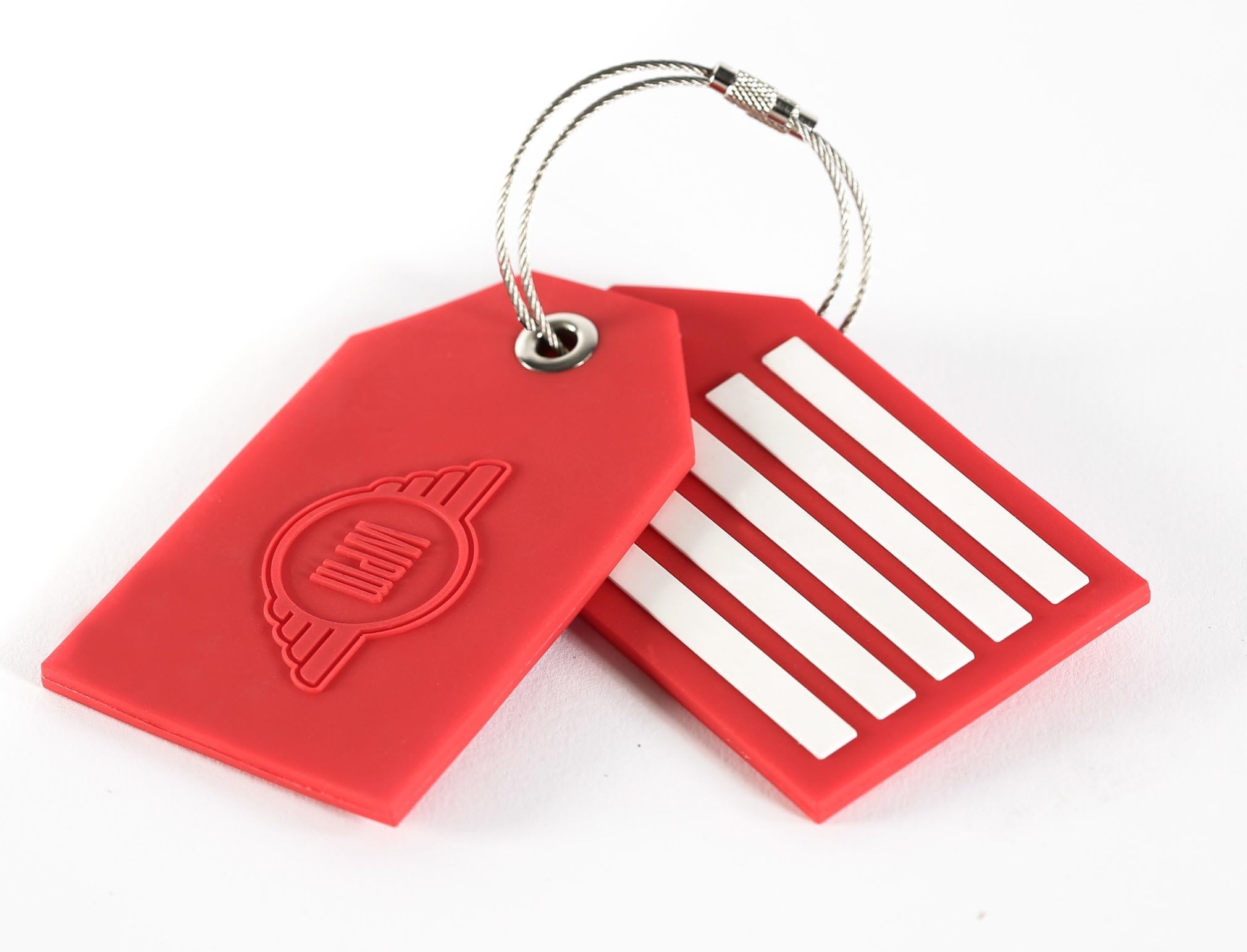 Travel Luggage Tags Pack of 2, Tough and Durable PVC Bag Tag with Steel Wire Cable