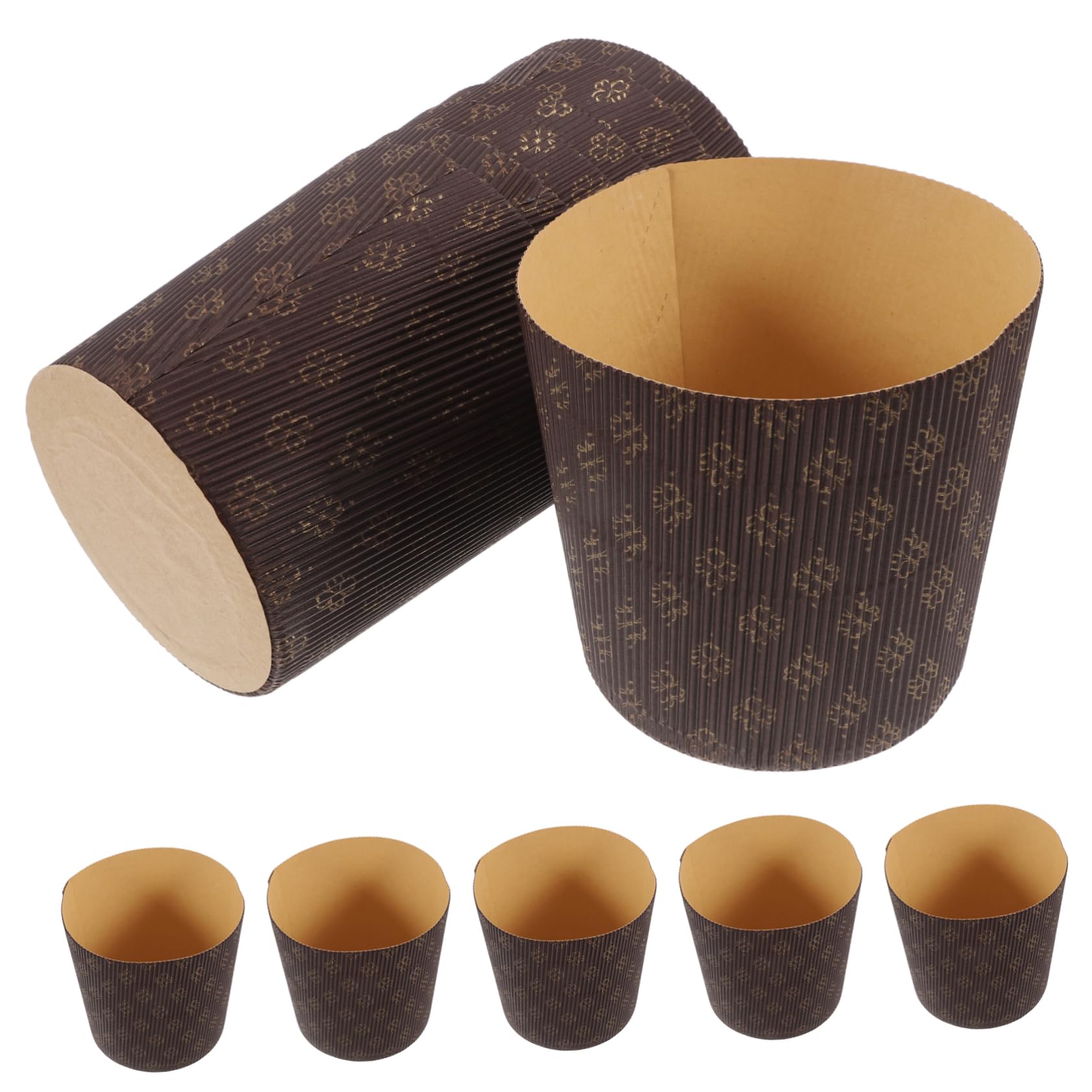 COLLBATH 25 Moldes de Papel Papel Marrón Resistente al Agua, Diseño Elegante para Hornear Muffins y Cupcakes para Ocasiones de Repostería y Fiestas
