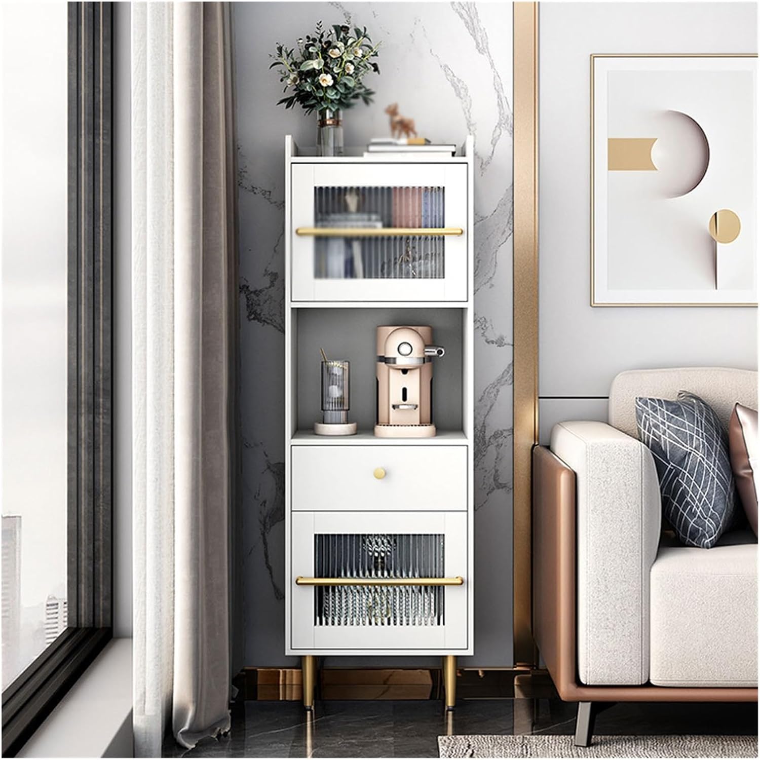 ニンフェンブルグ アンティーク ストライプと花束のトリオ ニンフェン