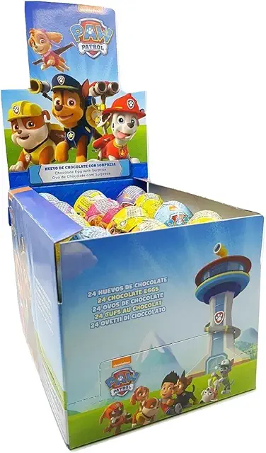 PAW PATROL Schoko-Überraschungseier mit Figuren - 24er Tray für Kinder