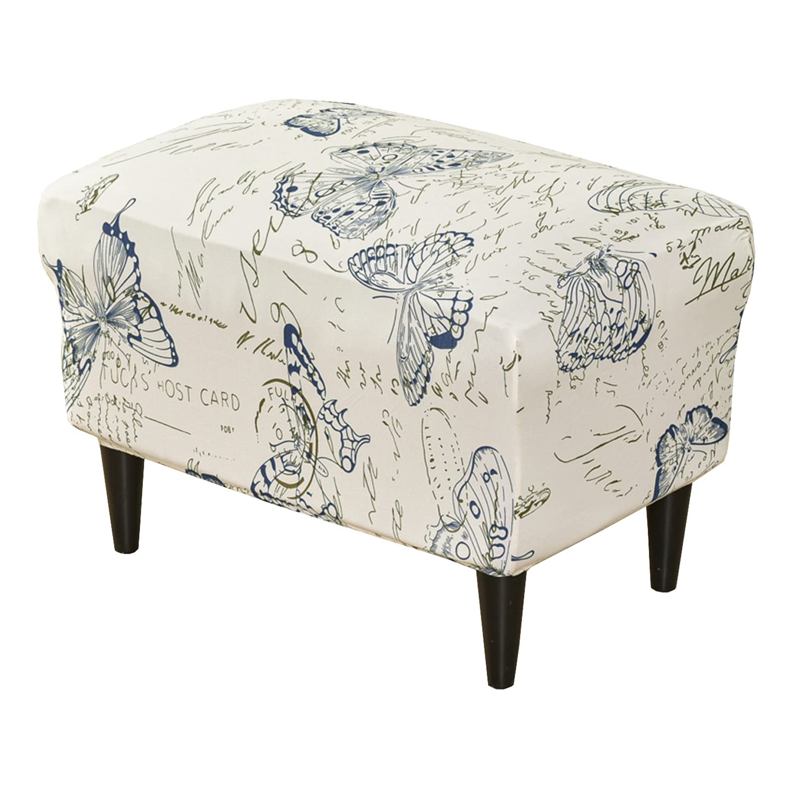 Housse De Pouf Extensible Rectangulaire En Velours MeRcri - Couverture Ottoman Lavable Élastique