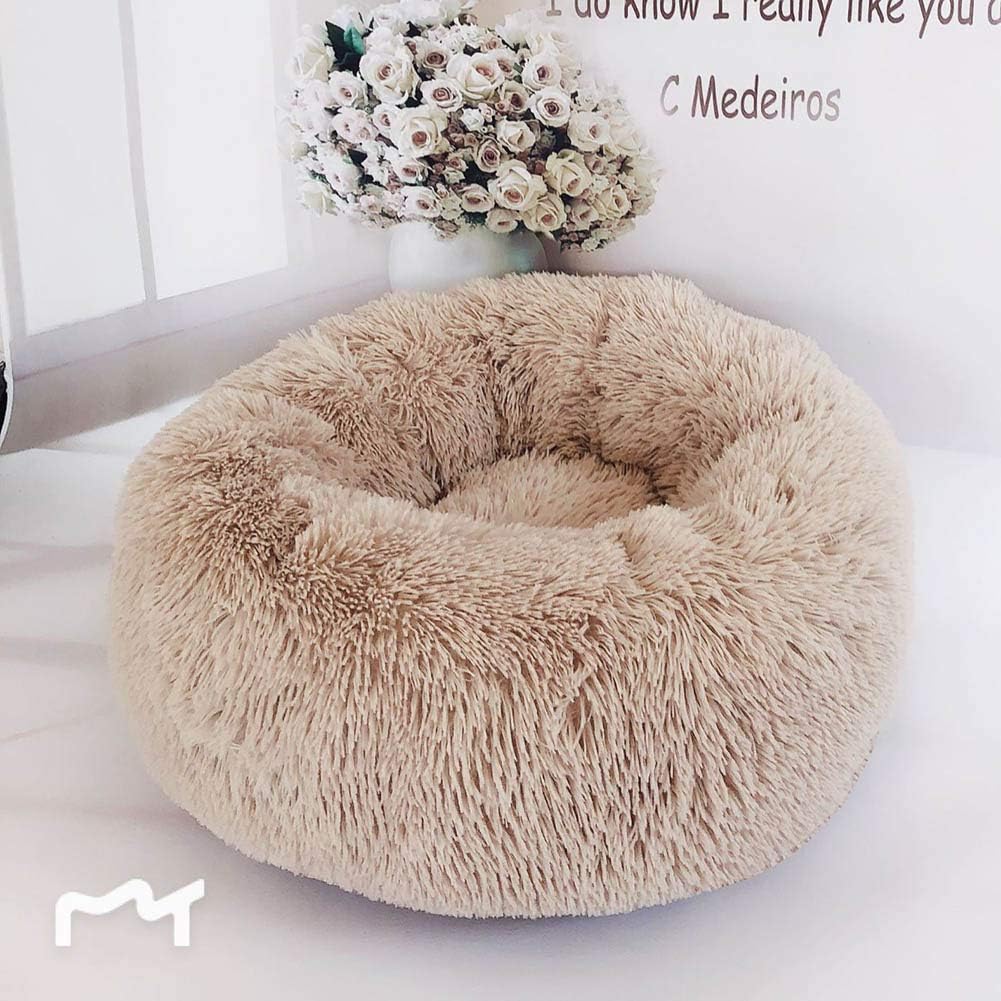 Ddbrand Pet Dog Cat Calming Bed Round Nest Warm Soft Plush Comfortable for Sleeping Winter