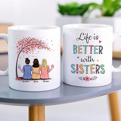 Miniatura 73 de Gossby Taza personalizada para mejor amiga, regalo personalizado para mujeres con diseños, nombres, cumpleaños, regalo de taza de Navidad para 4
