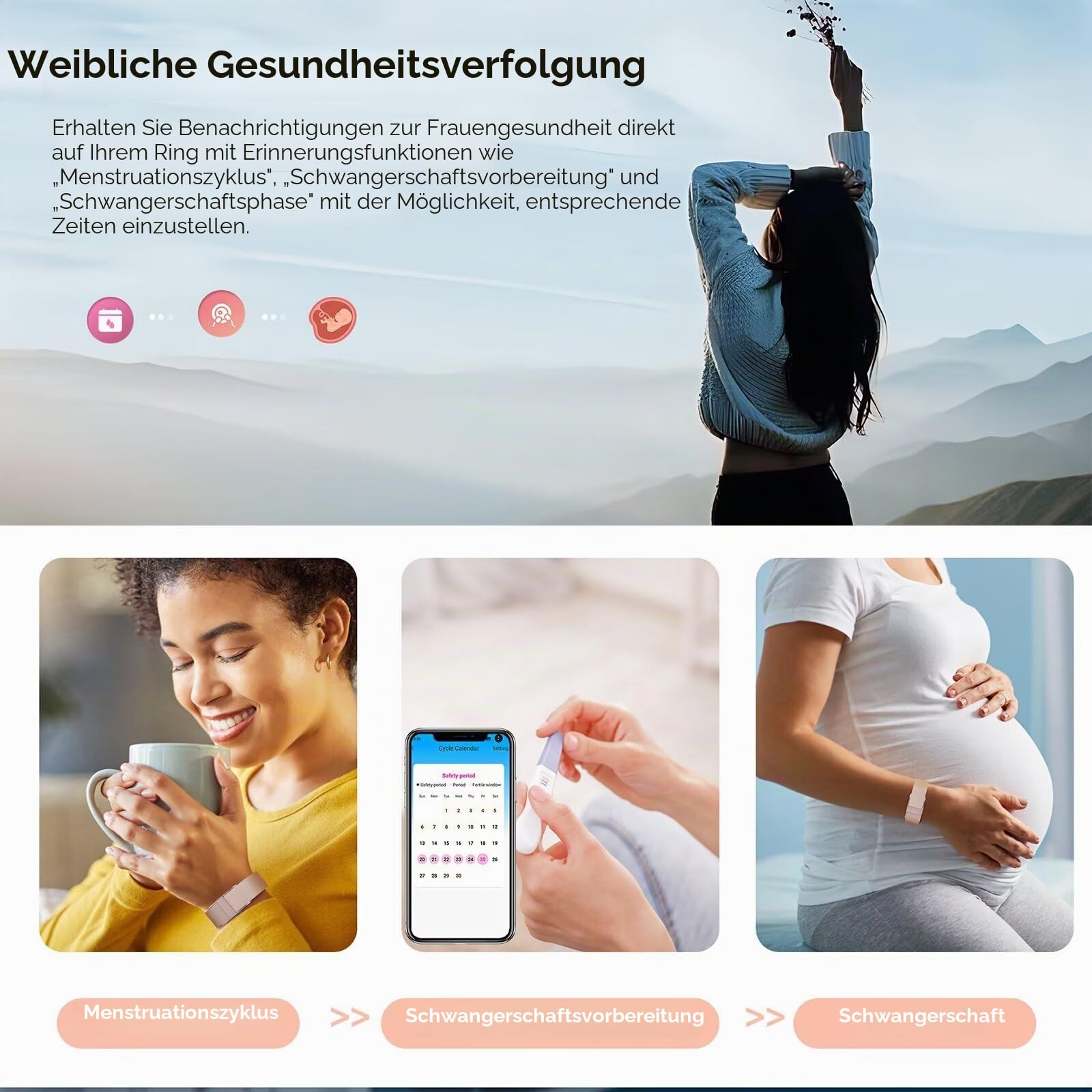 Schrittzähler Armband Schmal Fitness Tracker ohne Display Damen Herren Fitness Armband Smart Bracelet ohne App und Handy Schlaftracker Herzfrequenz Fitnessarmband Kalorien Rosegold Silber Schwarz