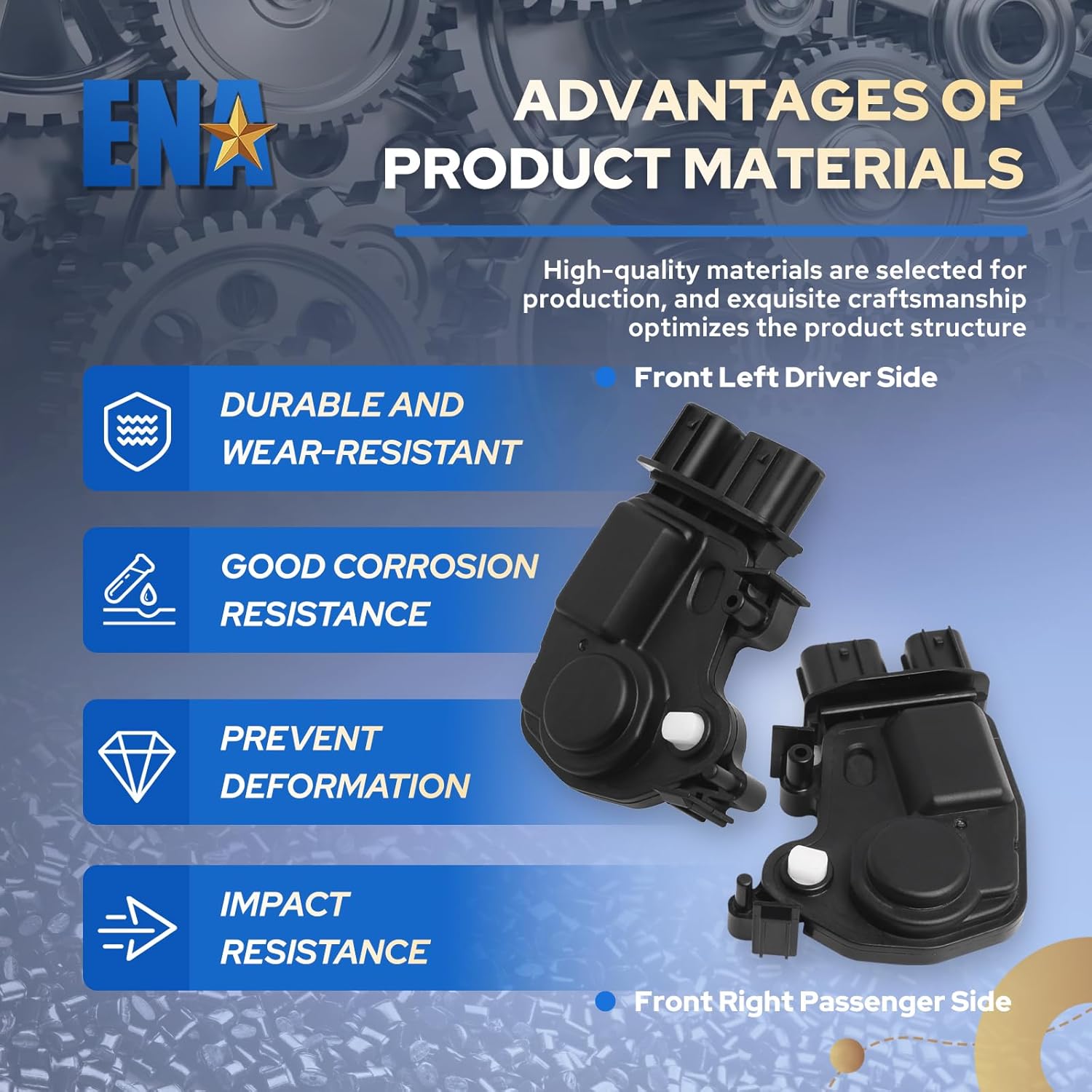 ENA Front Left & Right Side Door Latch Lock Actuator Compatible with Acura RSX 2002-2006, Honda Accord CR-V Civic Element Odyssey Pilot 2001-2011 for 72155-S5P-A11 72115-S6A-J01 746-302 746-301