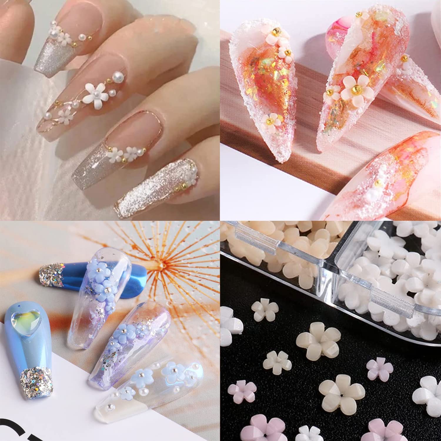 120 Mini Fleurs En Résine – 9 Couleurs 3D Pour Ongles, Bijoux, Maison De Poupée, Scrapbooking Et Déco