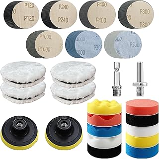 78Pcs Headlight Restoration Kit,3 Inch Drill Polishing Kit, Wet Dry Sandpaper Drill Sanding Attachment with Buffing Pads for Car Polish,Resin Polish Rotary Tools Attachment (3 Inch 78Pcs)