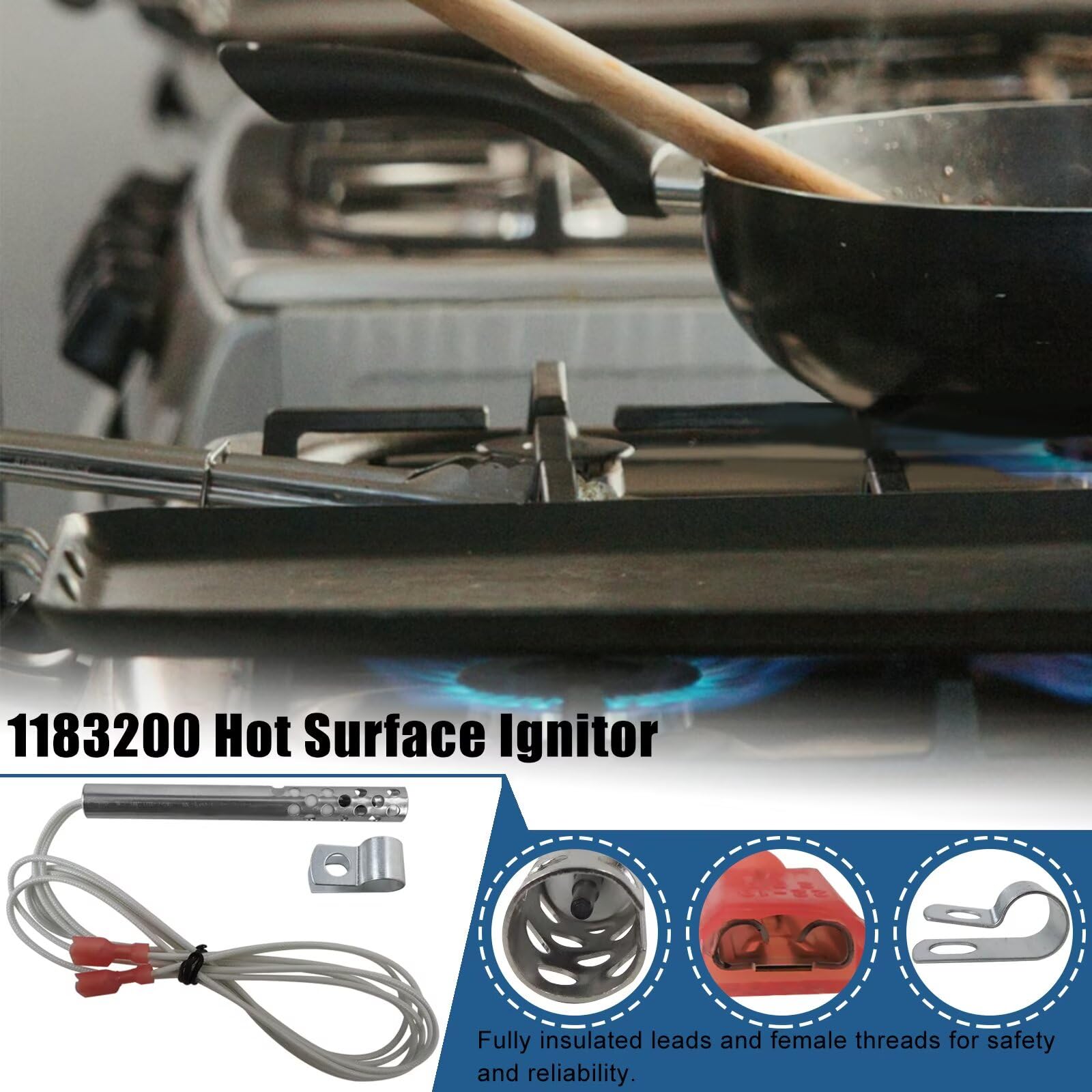 1183200 Hot Surface Igniter for Southbend Range Models GB-22RT, GB-22SC, GB-25CCH, GB-25PC, GB-25RT, GB-25SC, GS-12CCH, by Xspeedonline