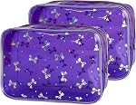 Neon Clear Pouch Small, Clear Makeup Bag, 7"x2.3"x4.7" Size TSA Approved Toiletry Bag, Clear Travel Bags for Toiletries, Cosmetic Bag for Women and Men, Transparent, Solid Color and Neon
