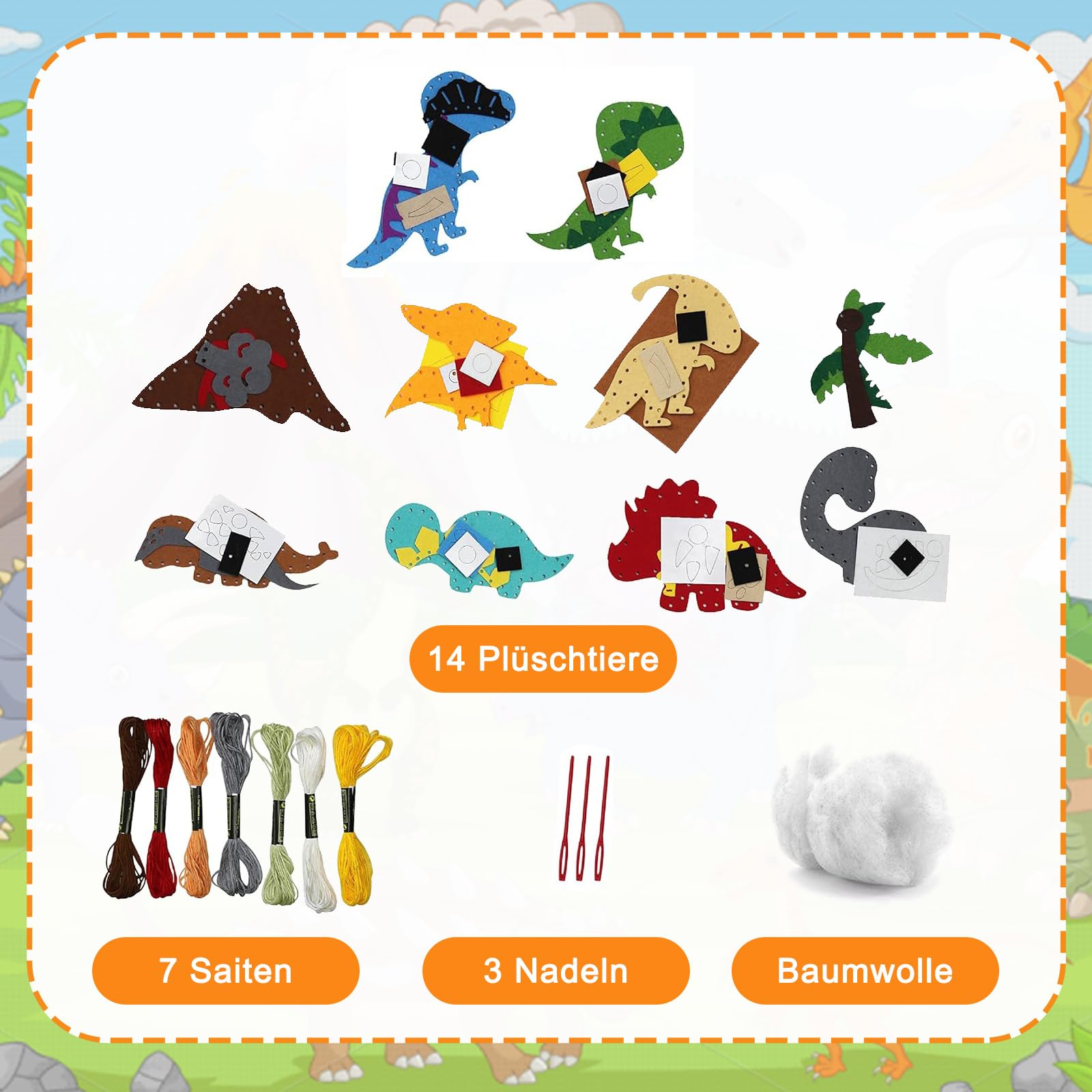 Yolzhxe Nähset Kinder Tiere - 6 Filztiere Nähen Set Für Kindergarten & Familie