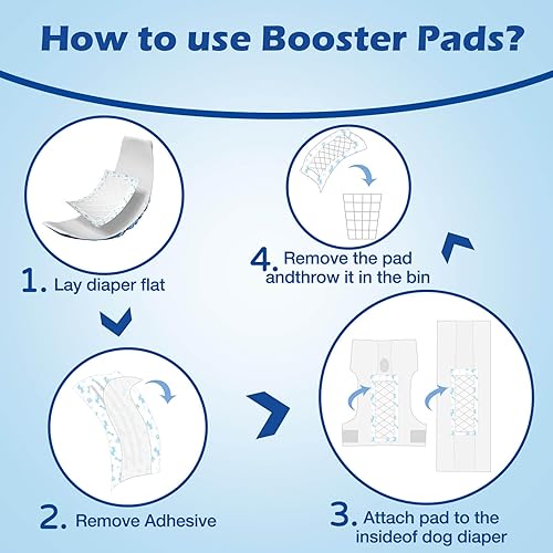 Miniatura 10 de Forros de pañales para perros, almohadillas elevadoras para perros hembras y machos, 45 unidades, súper absorbentes, desechables, almohadillas de