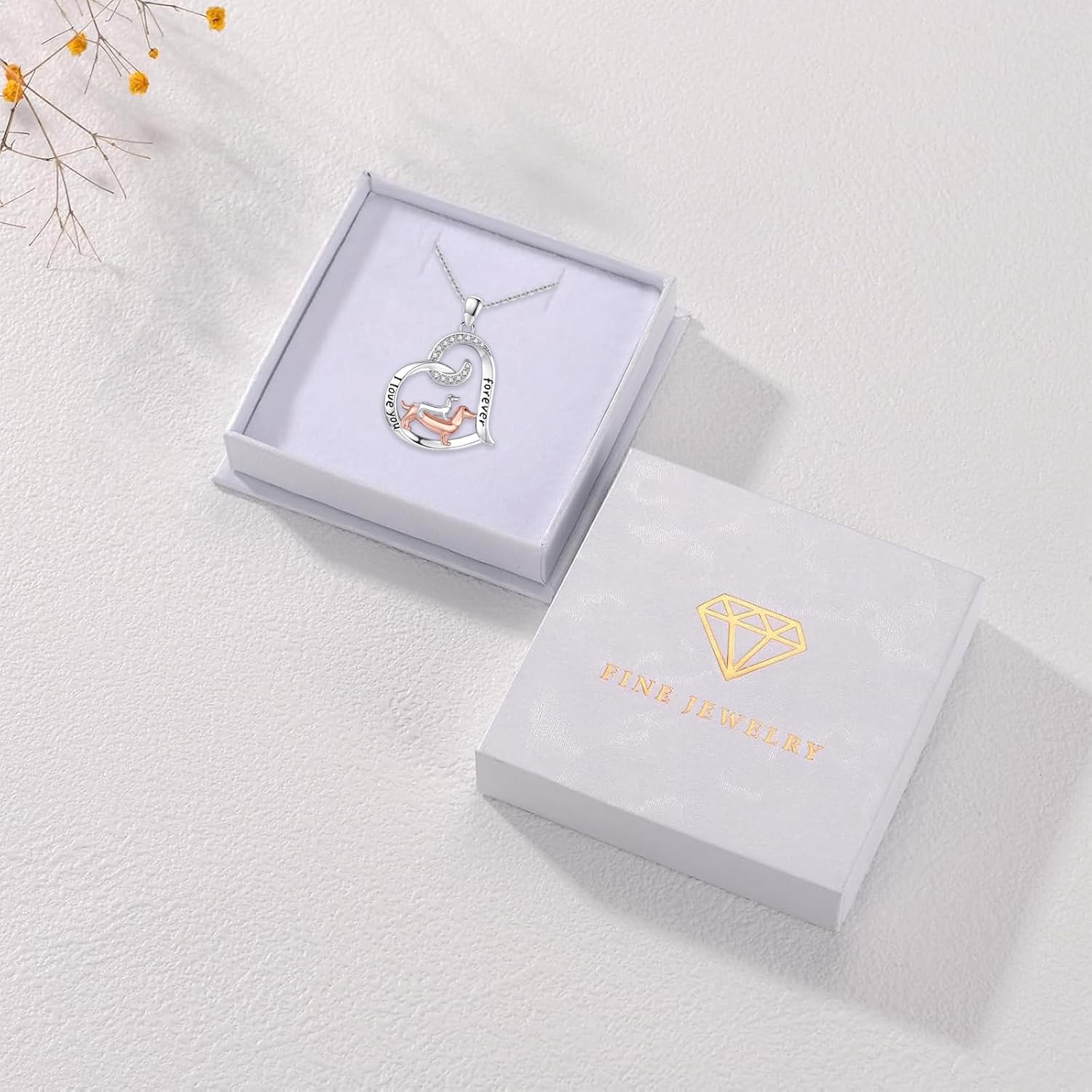 Hearth Necklace 925 Sterling Silver Dachshund Frog Fairy Animal Necklace for Women Indefinty Jewelry for Animal Lovers Valentines Gifts for Her - Image 7