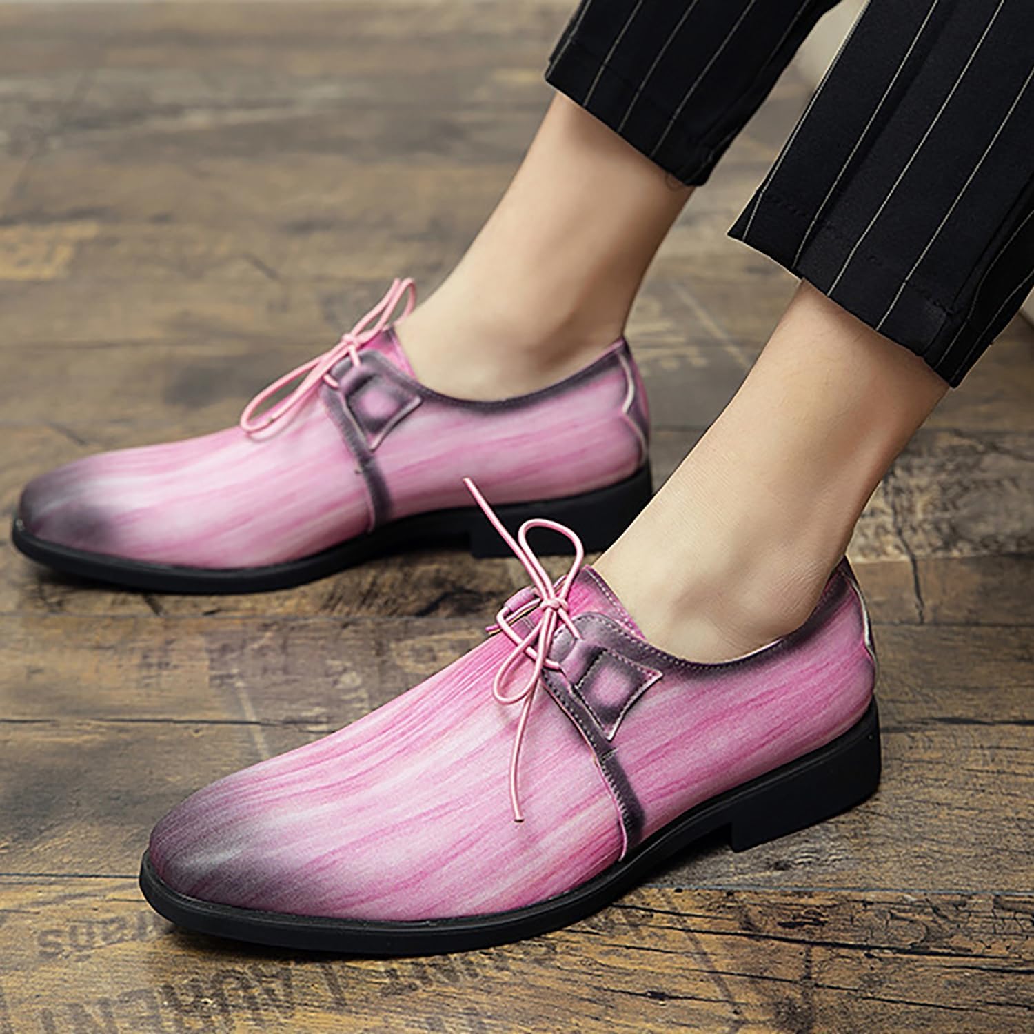 PPXID Men's Lace-up Dress Shoes Lightweight Casual Oxford Shoes Fashion Retro British Style Formal Shoes