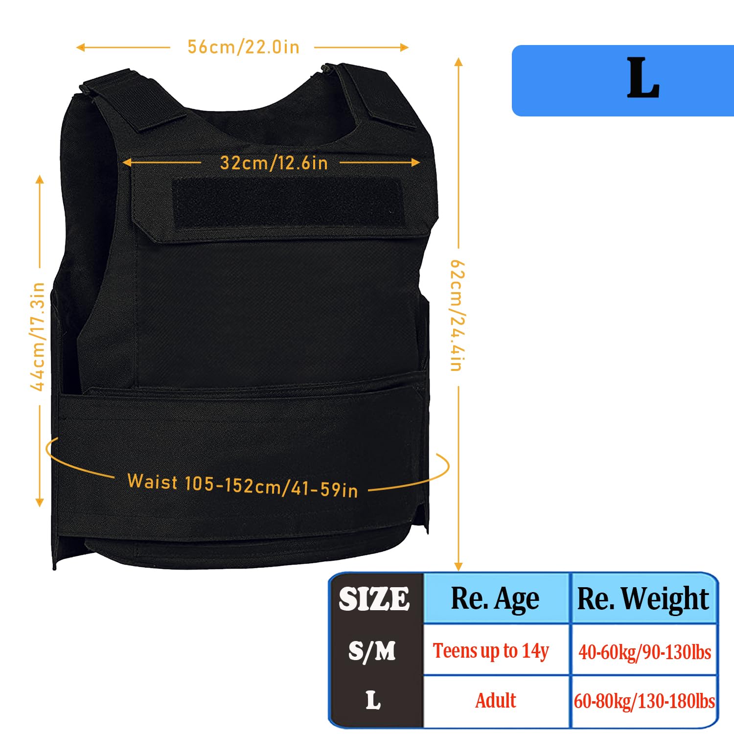 Taeku Tactical Airsoft Paintball Vest - Adjustable, Breathable (Large)