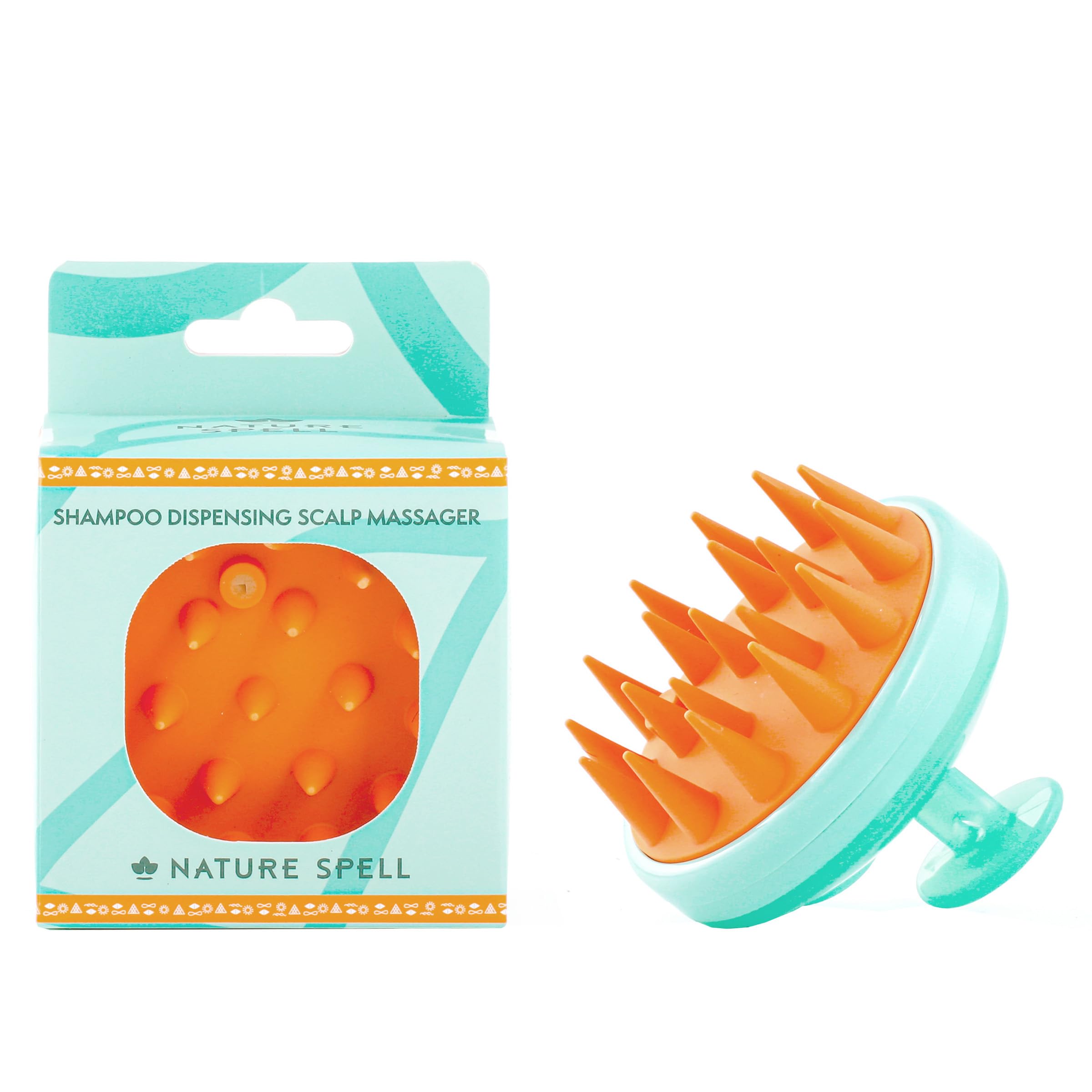Nature Spell Shampoo Dispensing Scalp Massager, Soft Silicone Brush, Suitable for All Hair Types, Waterproof & Easy to Clean