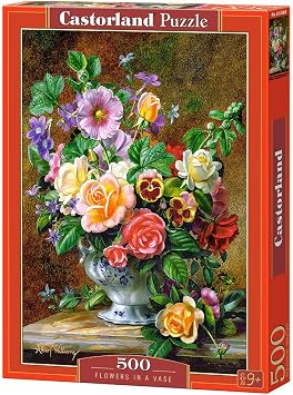 CASTORLAND 500 Piece Jigsaw Puzzle, Flowers in a Vase, Flower and Plants Puzzle, Albert Williams, Painting Puzzle, Adult Puzzles, Castorland B-52868