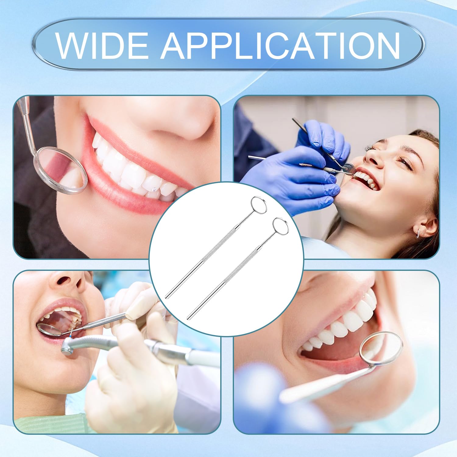 Espejos orales de acero inoxidable antiempañamiento para dientes, perros, dentistas y extensiones de pestañas