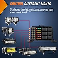 Vista 6 de Nilight Panel de Interruptores de 6 Posiciones Sistema de Relé de Control de Circuito Universal con Arnés de Cableado con Fusible LED Pod Regulable