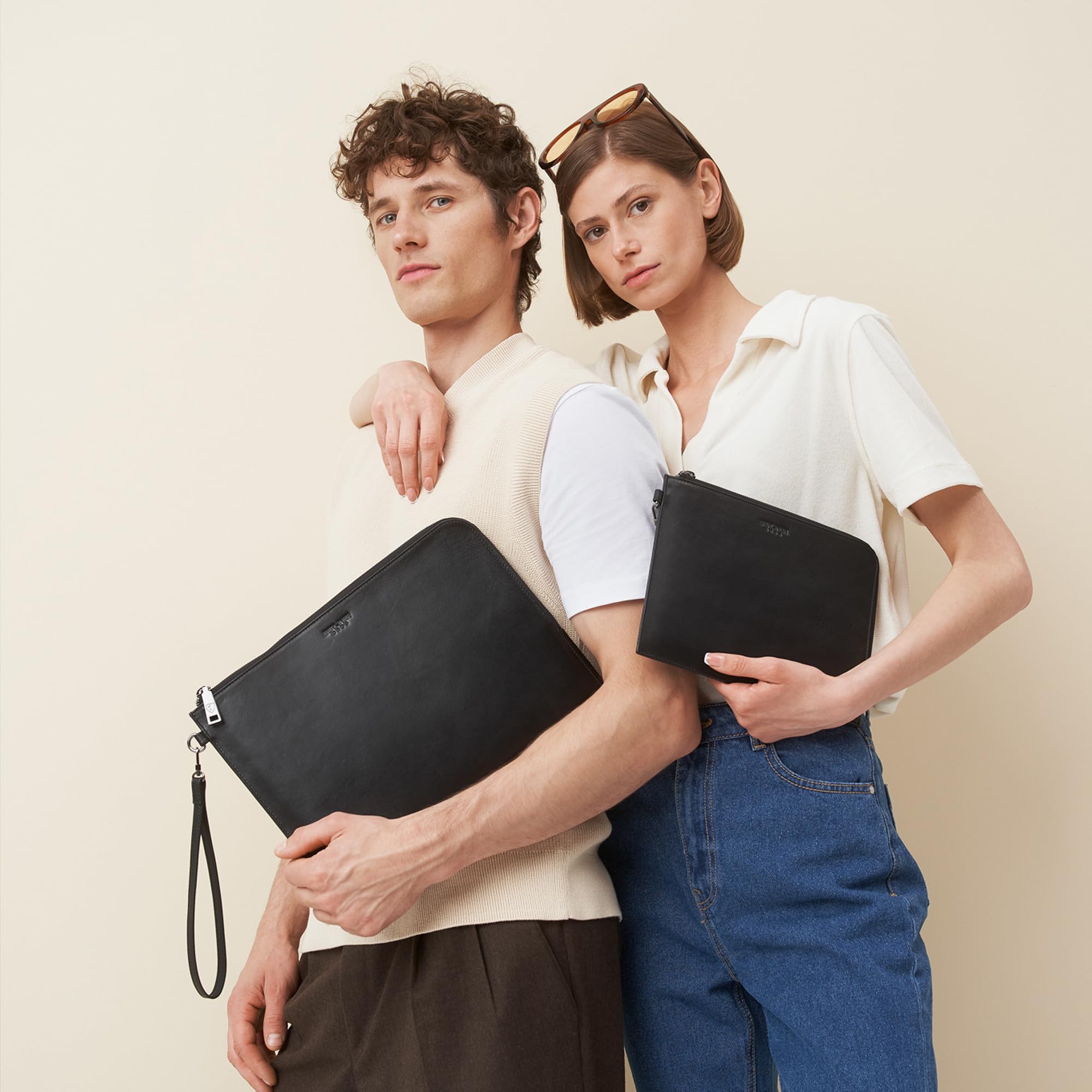 Berliner Bags Dokumentenmappe Alex M Premium aus Leder - Schwarz