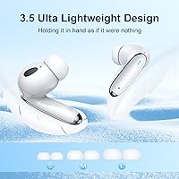 Vista 2 de Wireless Earbuds Bluetooth Headphones 60Hrs Playtime Ear Buds Noise Cancelling Headset Deep Bass in-Ear Earphones with Mic for iPhone Android White
