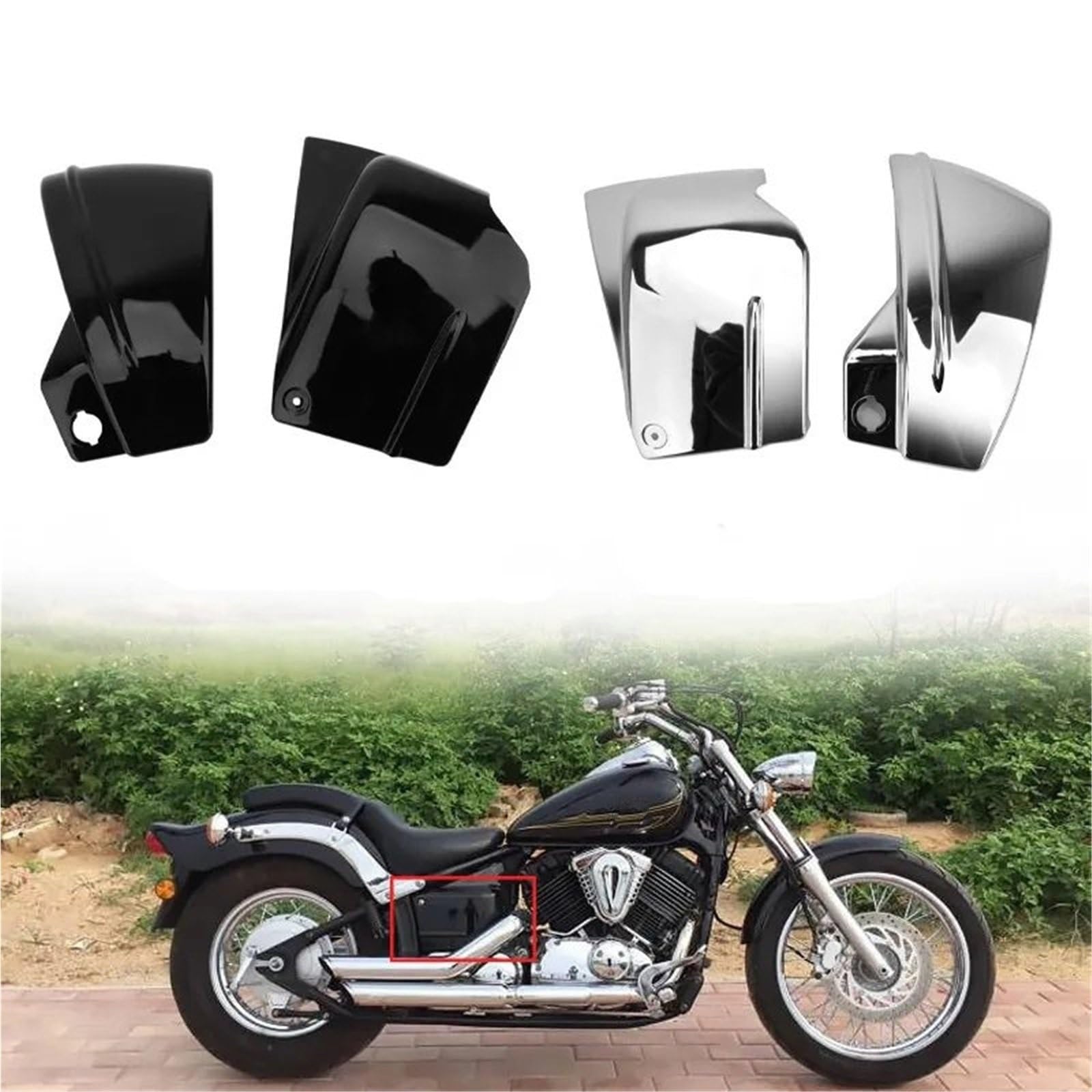 Battery Top Cover Side Battery Cover Osłona boczna akumulatora motocyklowego pasująca do Yamaha Dragstar V-Star XVS650 XVS 650 650A Vstar Dragstar Classic(DC-0029E)