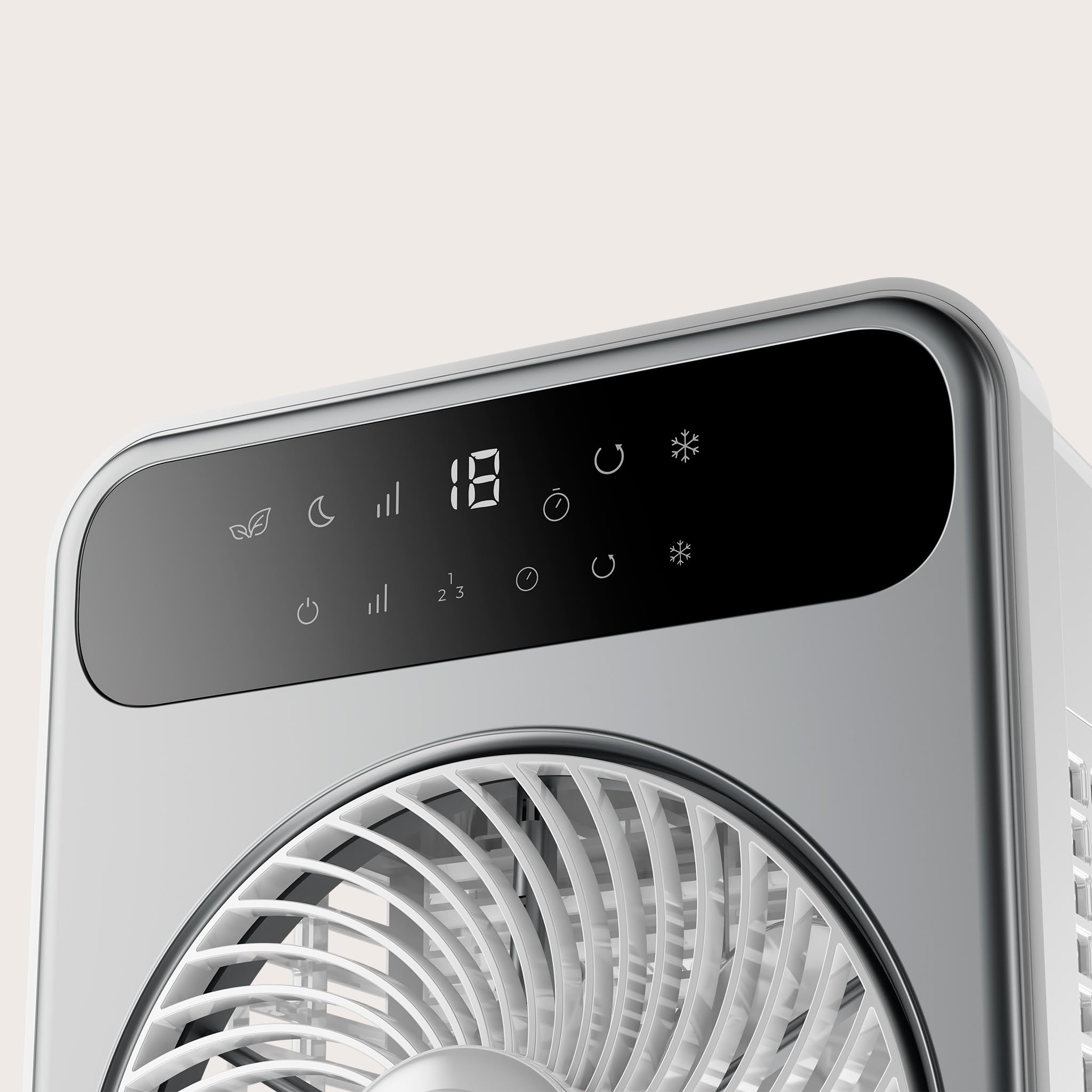 EVVO AC950 Raffreddatore d'aria portatile aria fredda senza installazione 12 velocità, funzione fredda con acqua e ghiaccio, pannello LED, telecomando, ventilatore a torre silenzioso