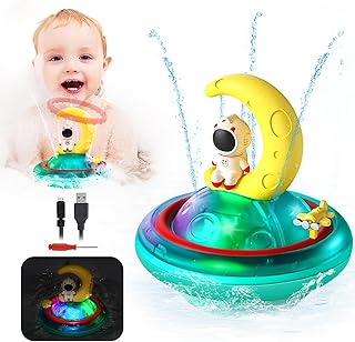 NUNUBE TOY Bath Toys for Toddlers 1-3, Automatic Spray Water Bath Toys for Toddlers Age 2-4, Floating Baby Bathtub Toys for 1 2 3 4 Year Old Boys Girls Gifts, Light up Bath Toys for Toddlers 1-2 (01)