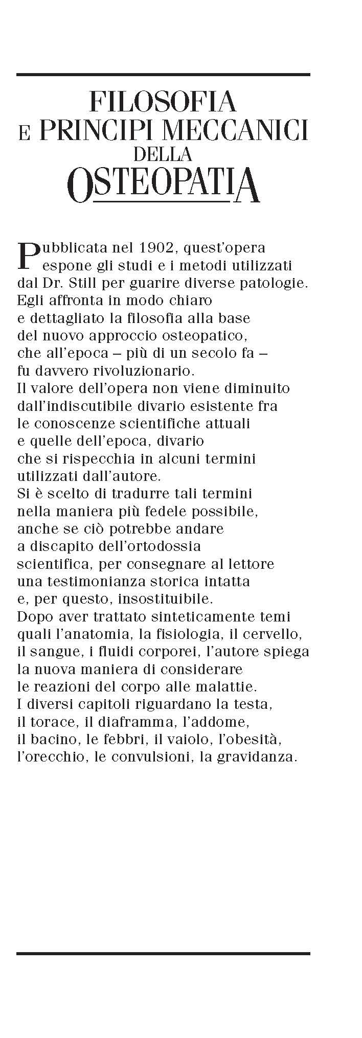 Filosofia e principi meccanici dell'osteopatia
