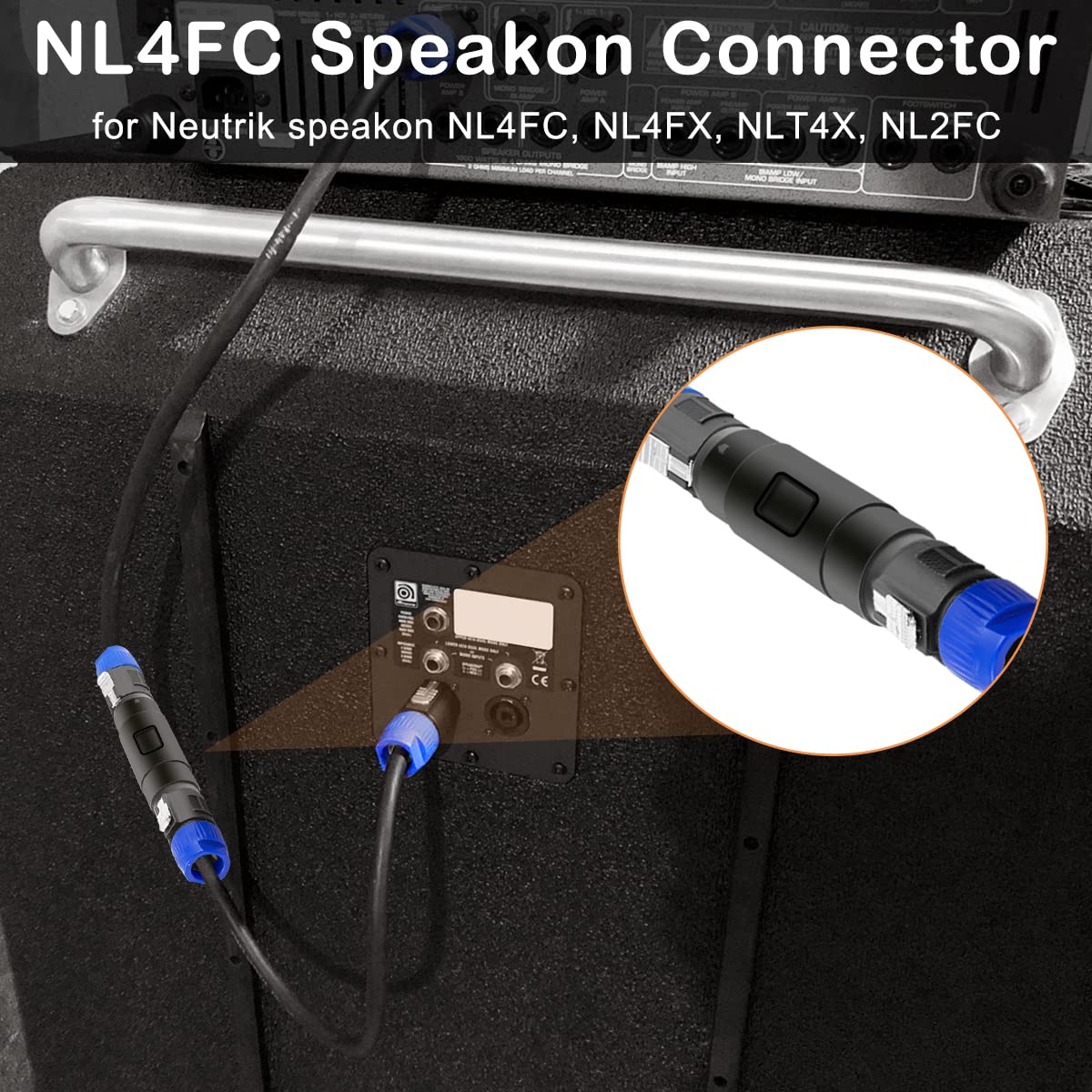 4-poliger für Speakon-Stecker Kupplung Lautsprecher Buchse auf Buchse für Neutrik-Audiostecker, Gerader Koppler, Kabel-Klinkenstecker zur Verlängerung des AMP-Kabels, 5 Stück