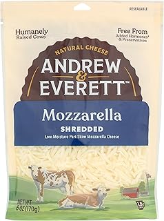 Andrew & Everett Shredded Mozzarella, 6 OZ