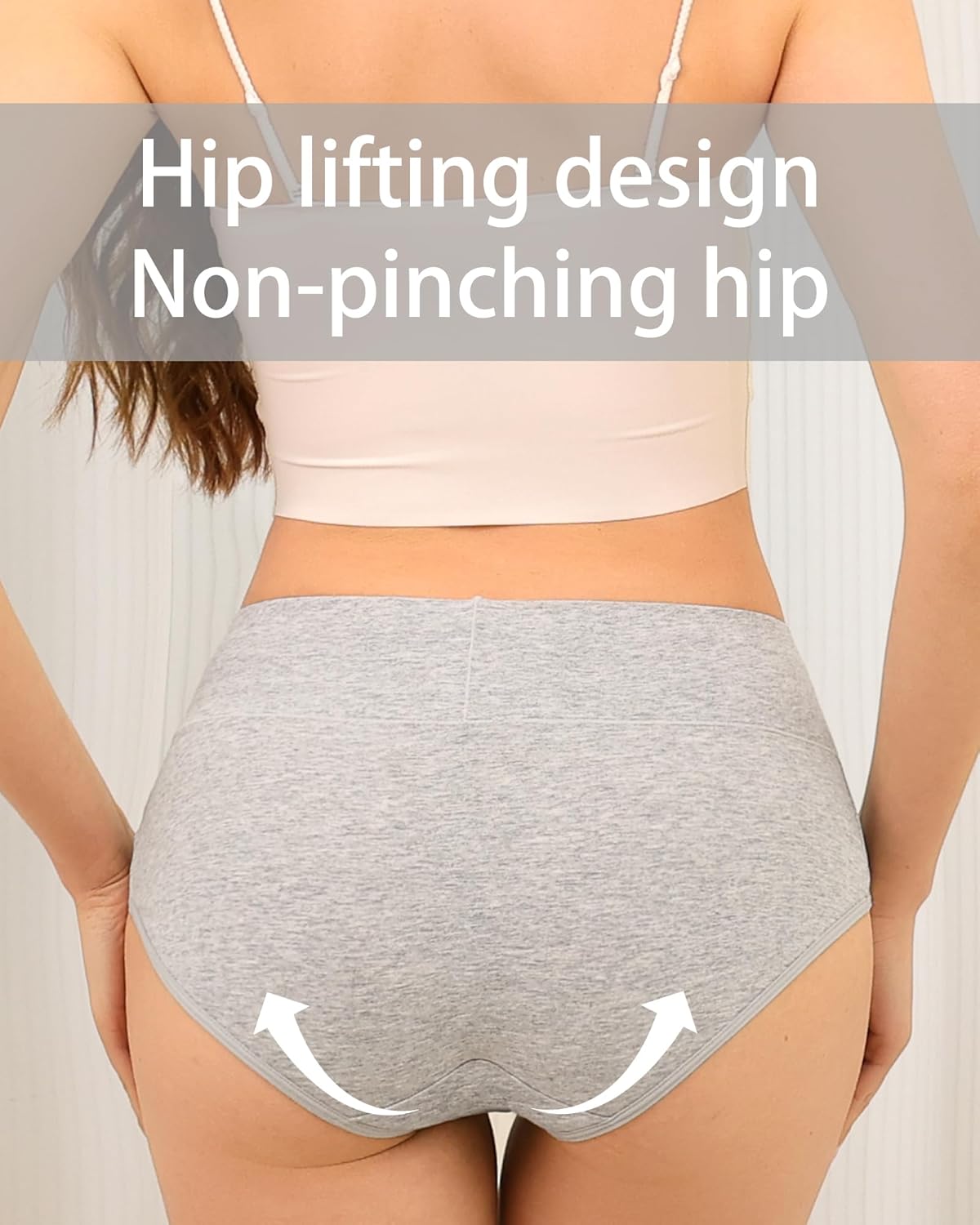 Women's Cotton Underwear High Waisted Ladies Panties Soft Full Coverage Briefs 5 Pack - Image 6