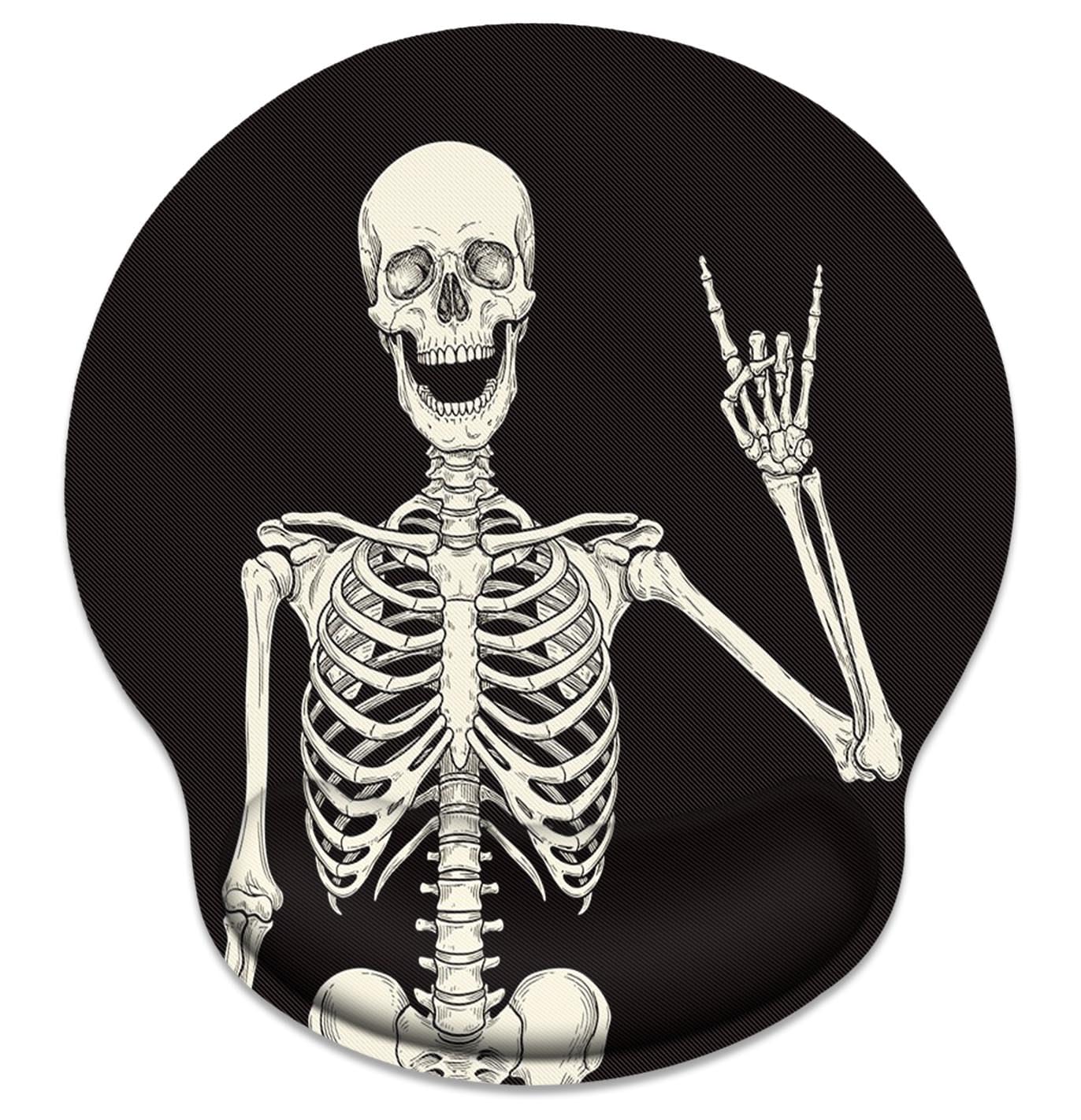 Britimes Ergonomic Mouse Pad with Wrist Support, Skull Skeleton