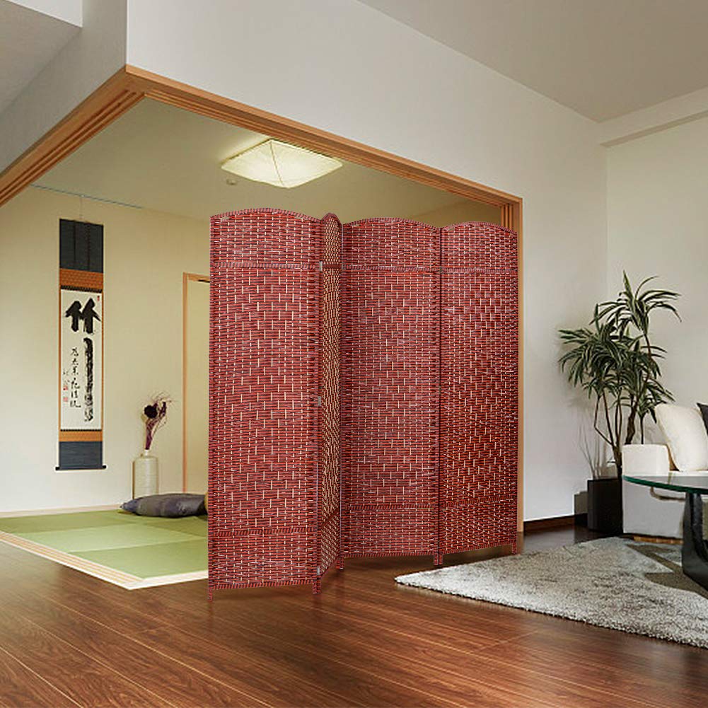 Rose Home Fashion RHF 6 ft.Tall15.7" Wide Diamond Weave Fiber 4 Panels