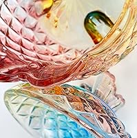 Vista 7 de Colorful Crystal Glass Candy Snack Barrel Storage Jar Embossed Luxury Cookie Buffet Canister With Lids Jewelry Box Jar Biscuit Containers