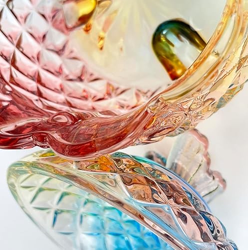 Vista 7 de Colorful Crystal Glass Candy Snack Barrel Storage Jar Embossed Luxury Cookie Buffet Canister With Lids Jewelry Box Jar Biscuit Containers